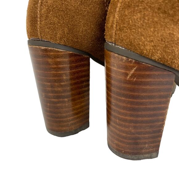 ANTONIO MELANI BOOTIES Women's Size 7 Chestnut Tan SUEDE LEATHER - Picture 7 of 10